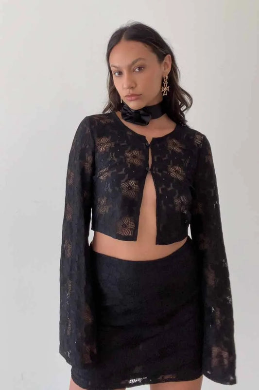 Flora Floral Lace Mini Skirt