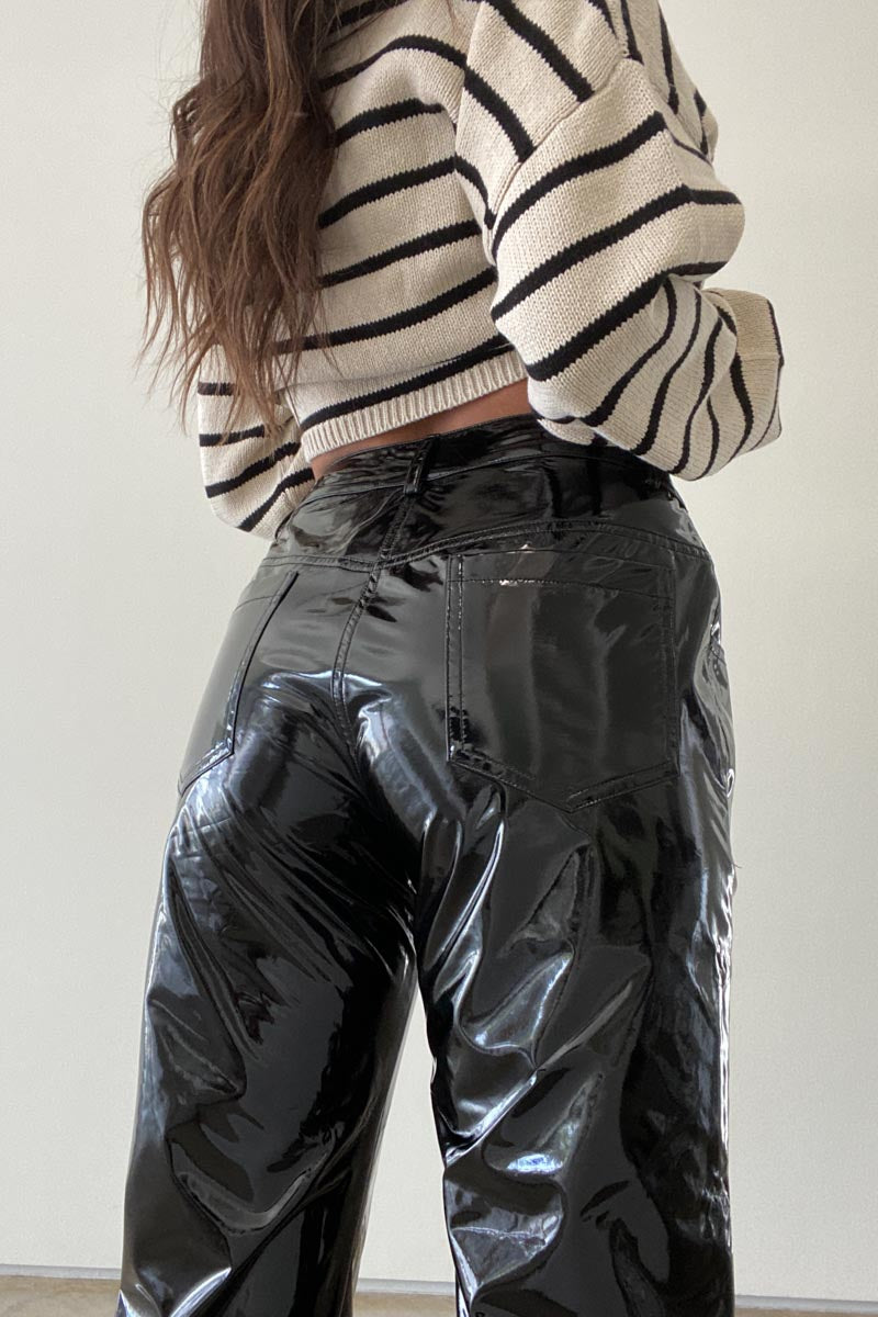 Daphne Stripe Turtleneck Pullover