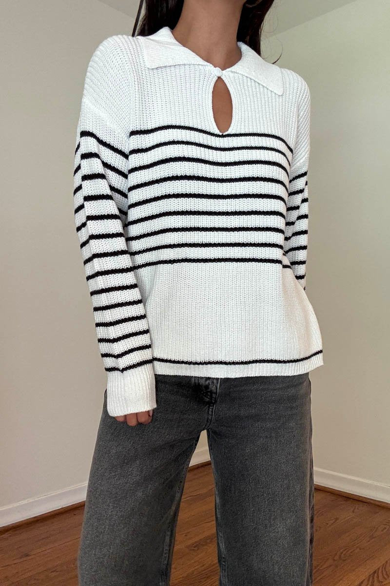 Francine Striped Collar Sweater