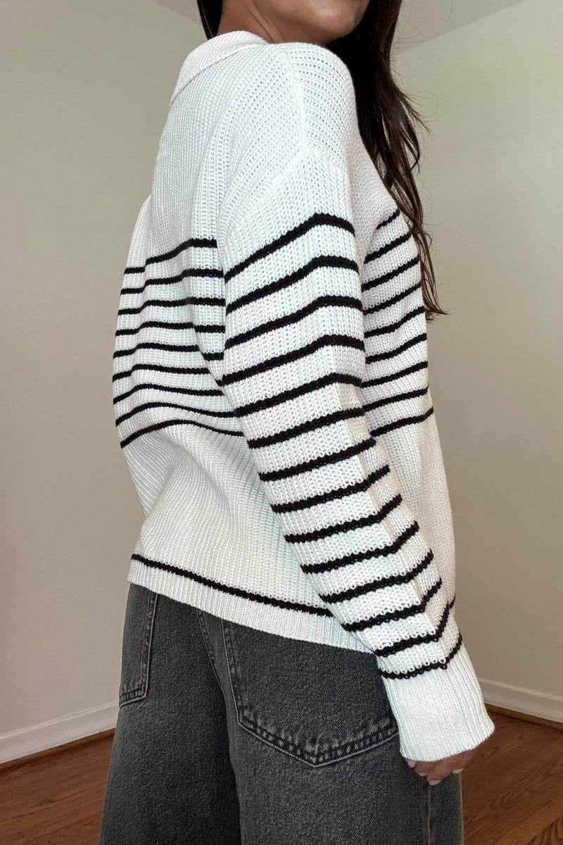 Francine Striped Collar Sweater