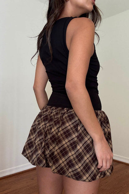 Fredericka Plaid Bubble Mini Dress