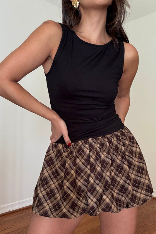 Fredericka Plaid Bubble Mini Dress