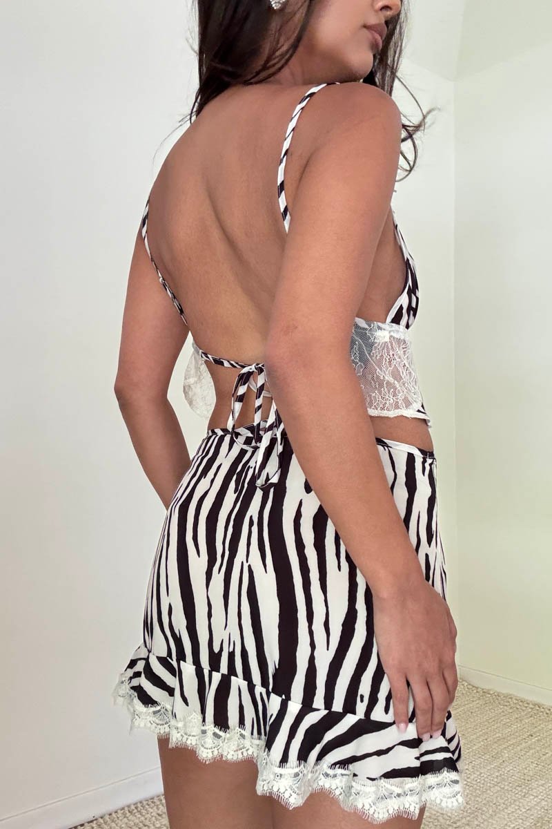 Fae Zebra Mini Skirt