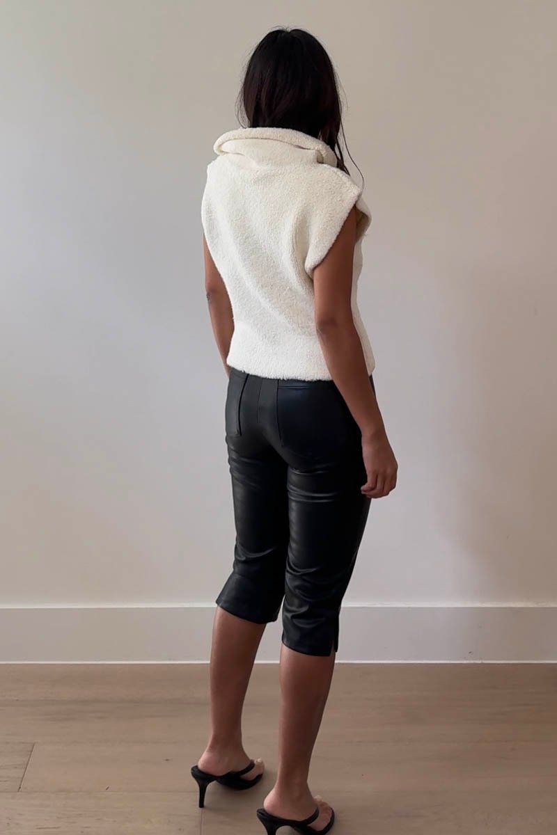 Frances Teddy Turtleneck Sleeveless Top