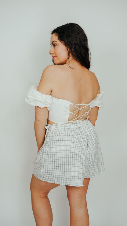Avery Puff Sleeve Corset Top