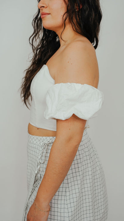 Avery Puff Sleeve Corset Top