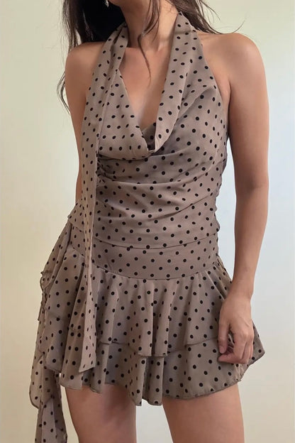 Jazmyn Polka Dot Layered Mini Skort