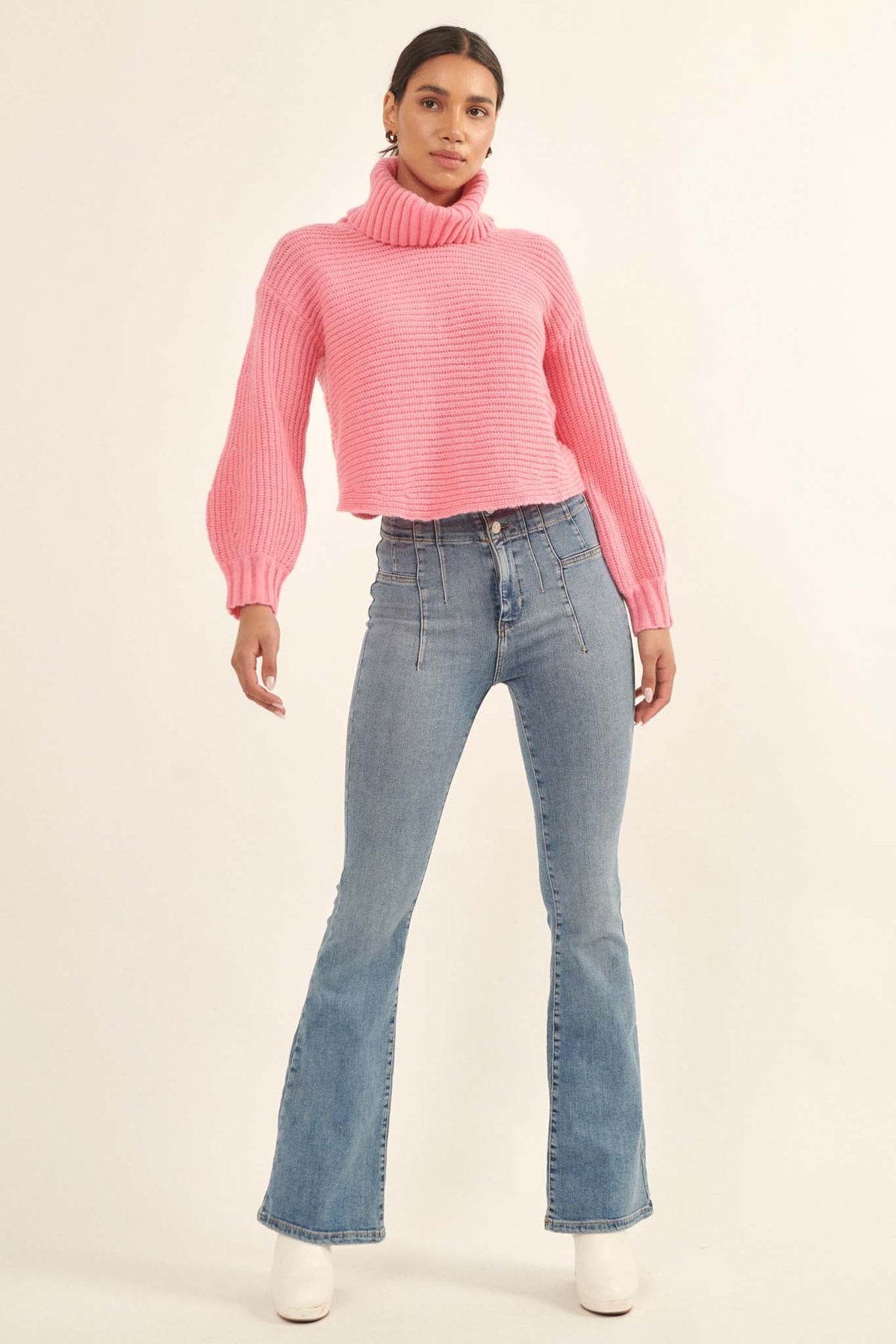 Drina Open Back Turtleneck Sweater