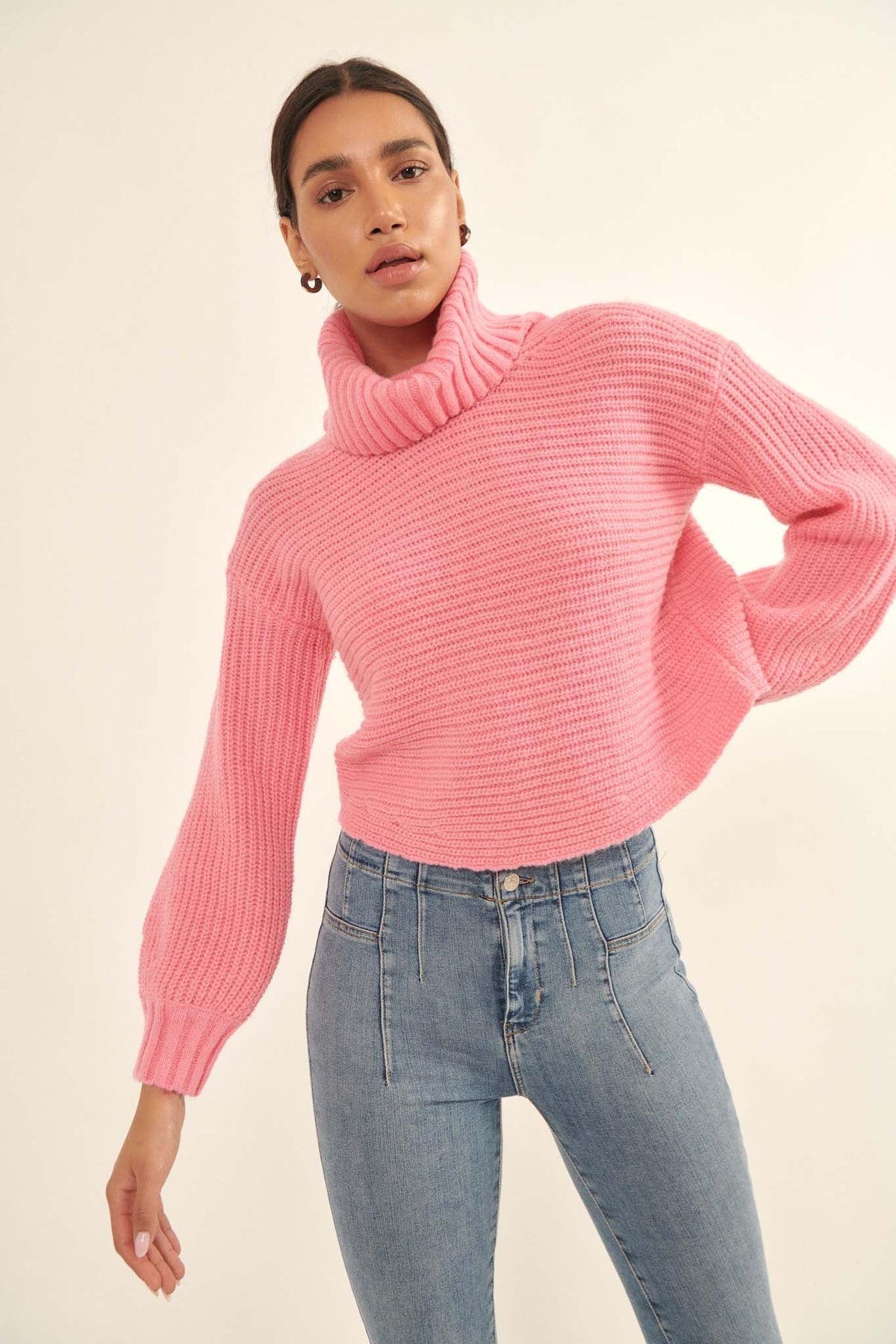Drina Open Back Turtleneck Sweater