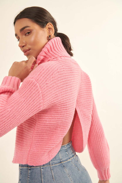 Drina Open Back Turtleneck Sweater