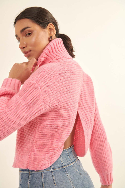 Drina Open Back Turtleneck Sweater