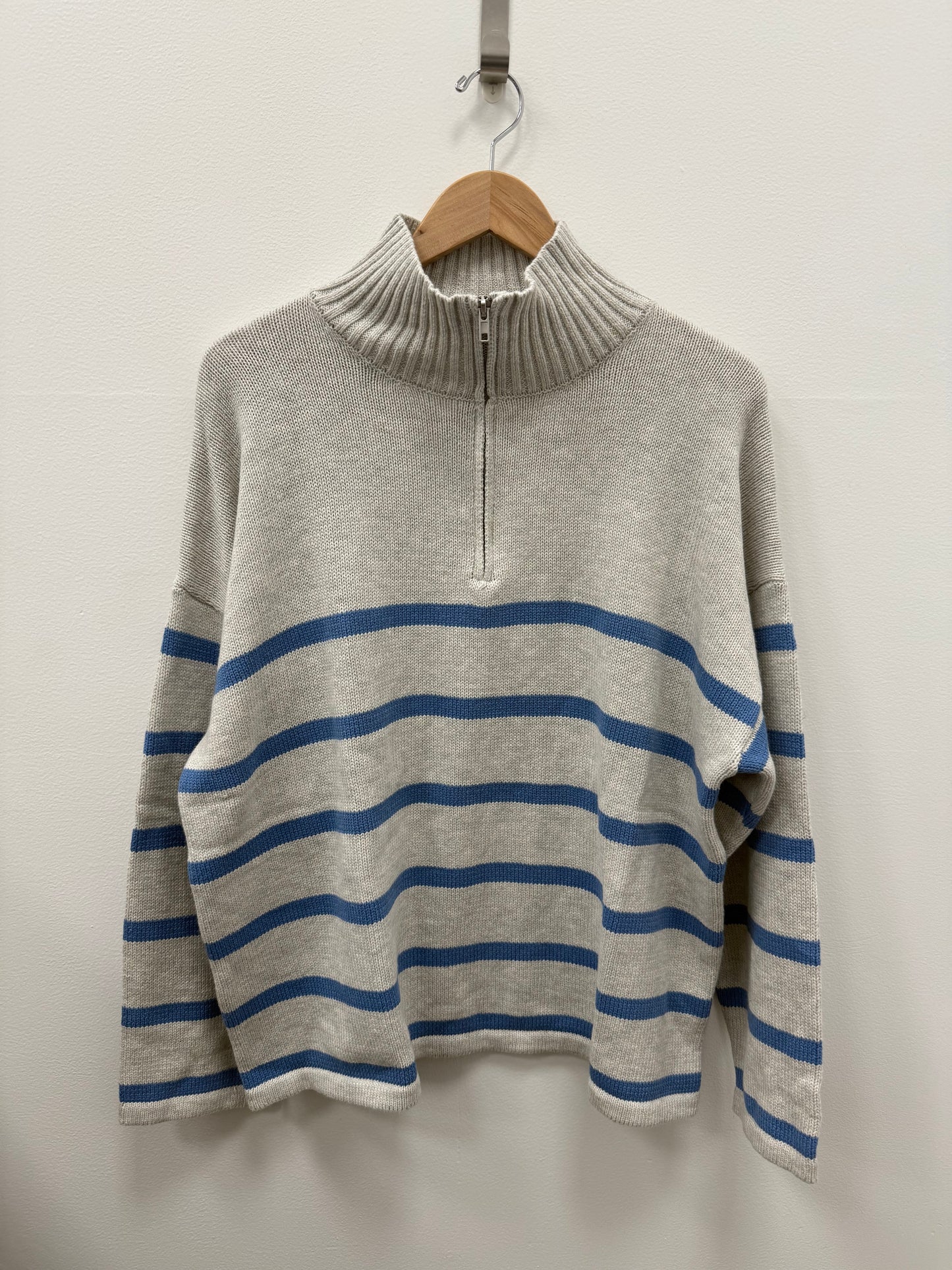 Gillie Quarter Zip Stripe Sweater
