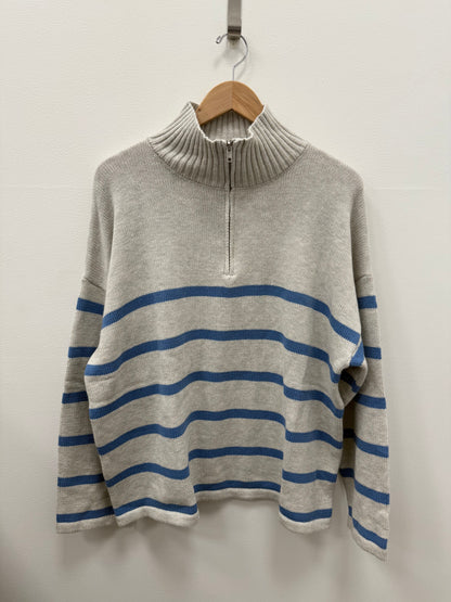 Gillie Quarter Zip Stripe Sweater