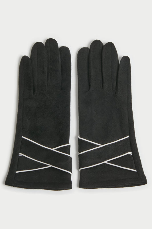 Look By M Ribbon Cuff Gloves