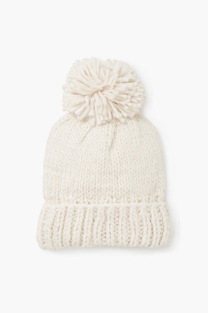 Look By M Hand-Knitted Basic Pompom Hat