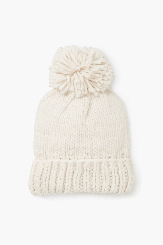 Look By M Hand-Knitted Basic Pompom Hat