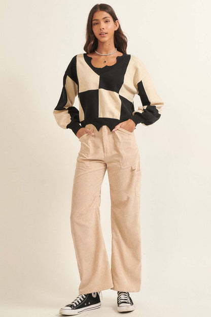 Dara Pleated Corduroy Cargo Pants