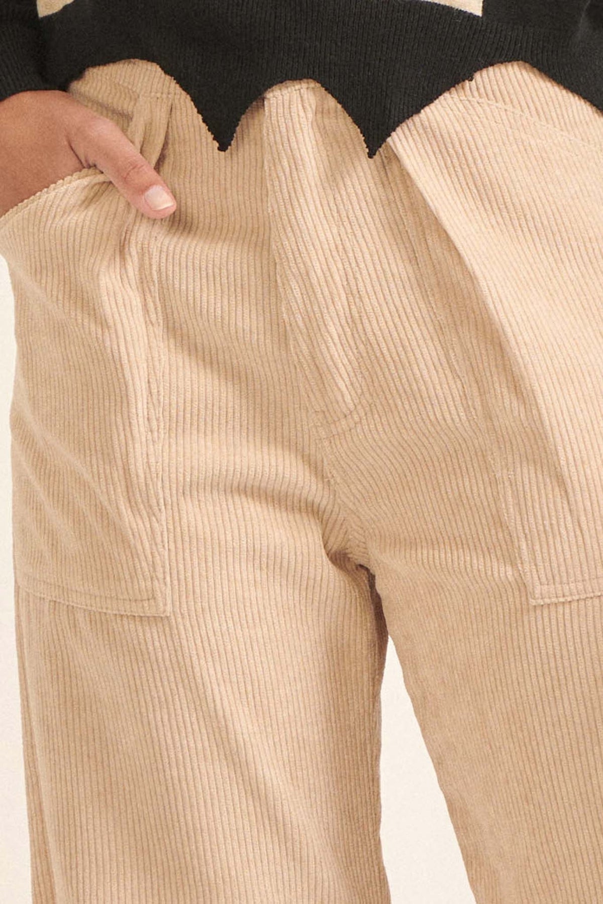 Dara Pleated Corduroy Cargo Pants