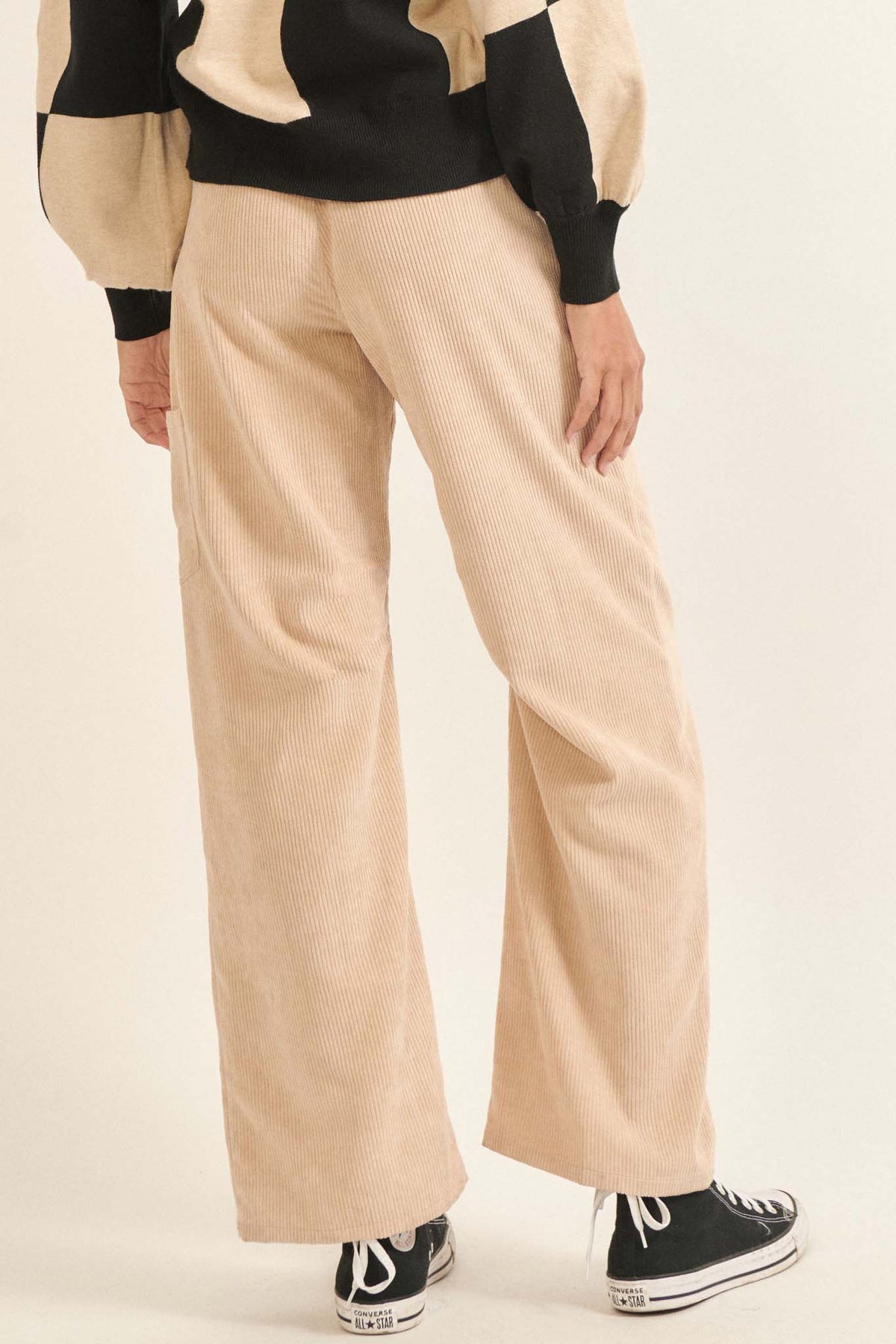 Dara Pleated Corduroy Cargo Pants