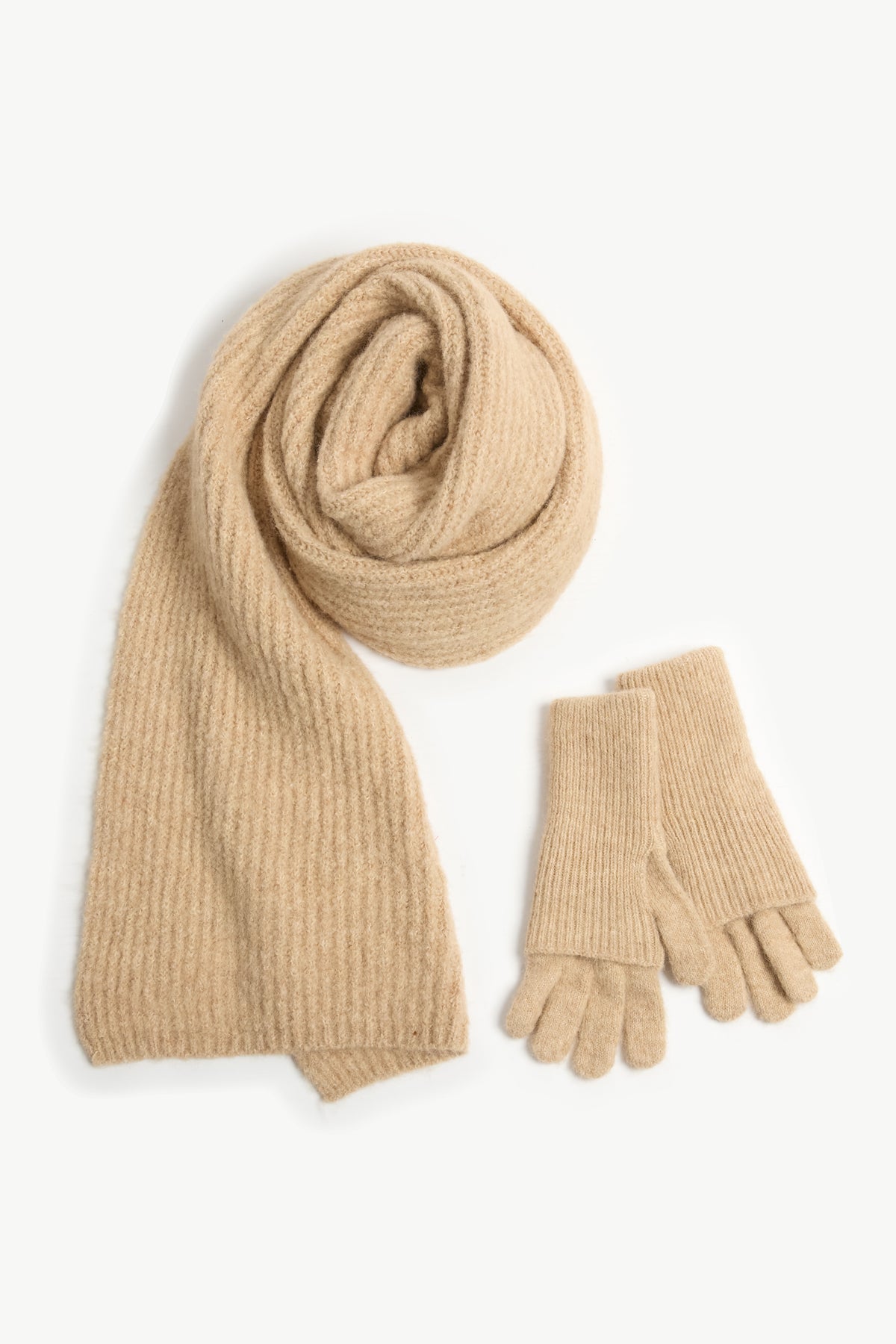 Look By M Wool Blend Rib Knit Scarf