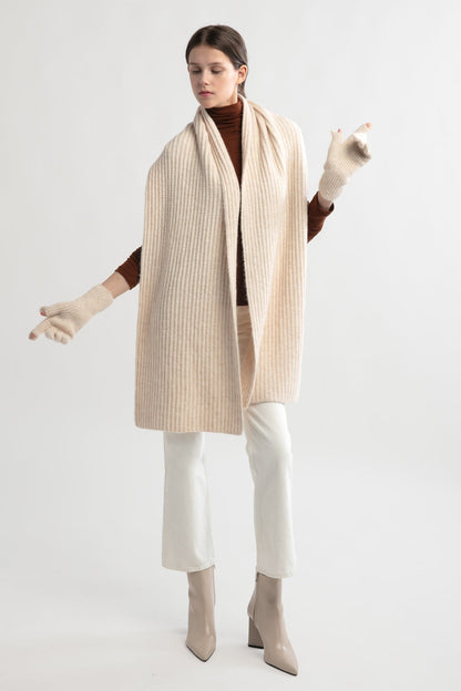 Look By M Chunky Knit Fingerhole Gloves