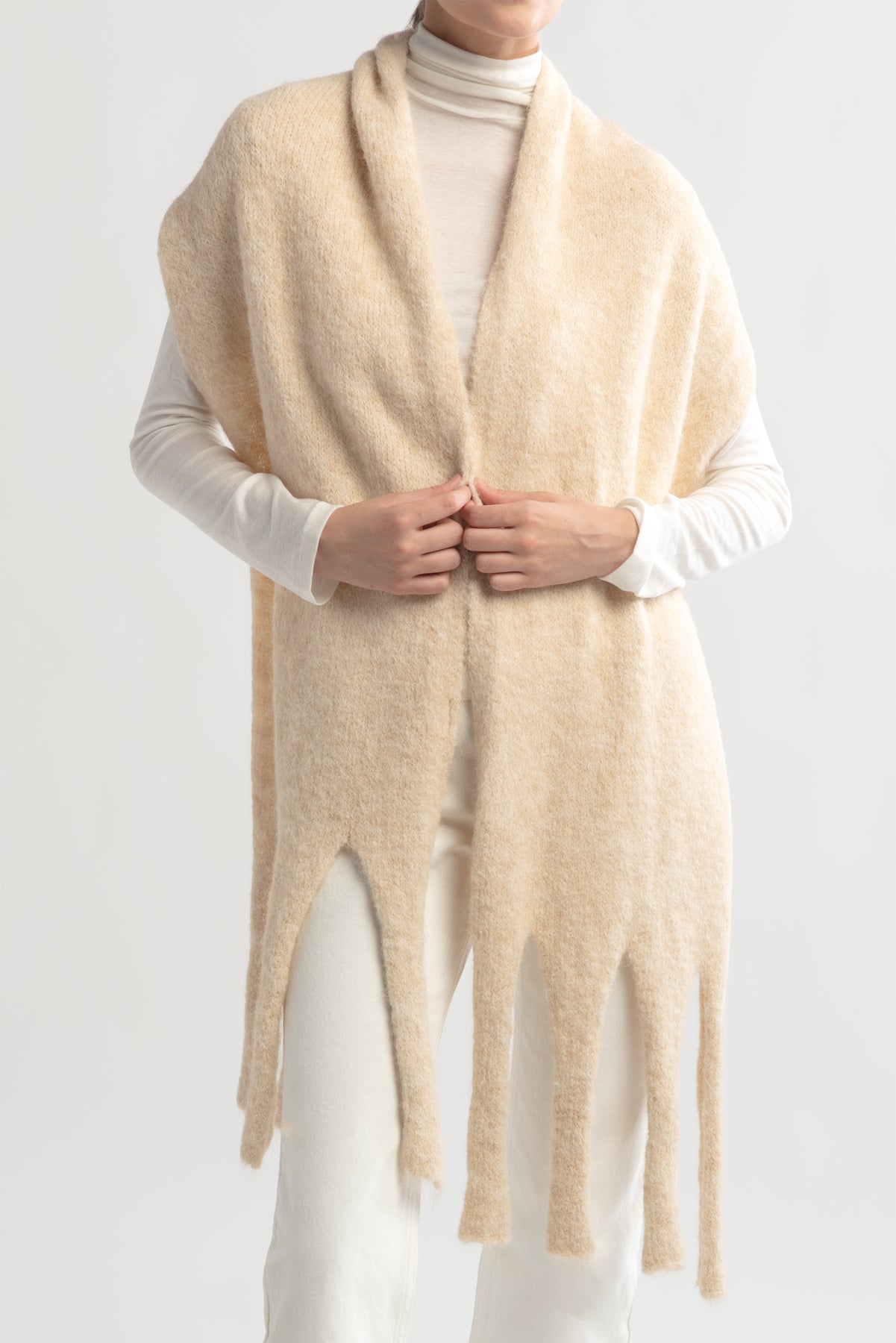 Look By M Paint Splashed Grunge Tassel Scarf