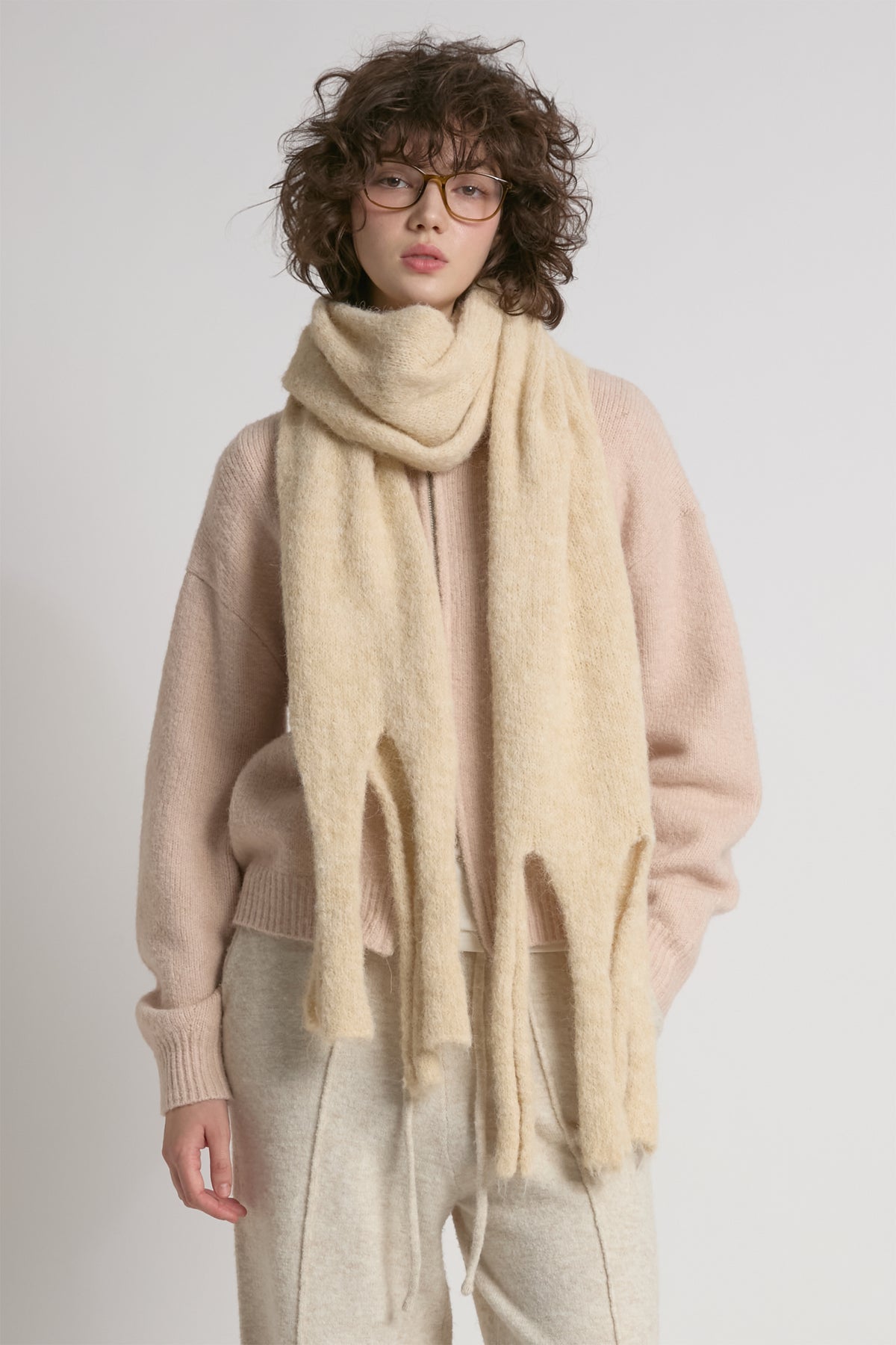 Look By M Paint Splashed Grunge Tassel Scarf