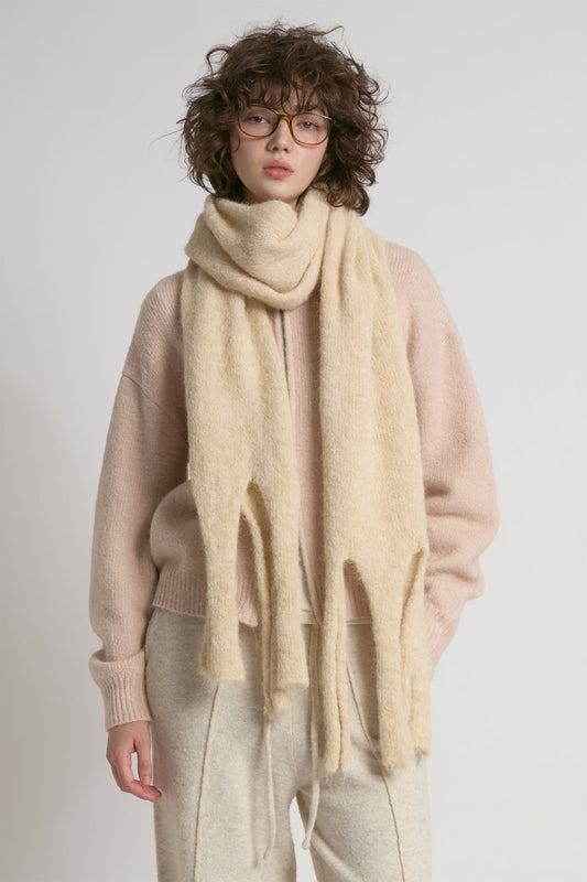 Look By M Paint Splashed Grunge Tassel Scarf