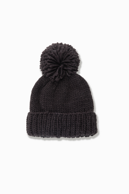 Look By M Hand-Knitted Basic Pompom Hat