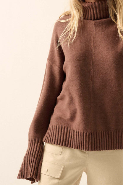 Dana Split-Sleeve Turtleneck Sweater