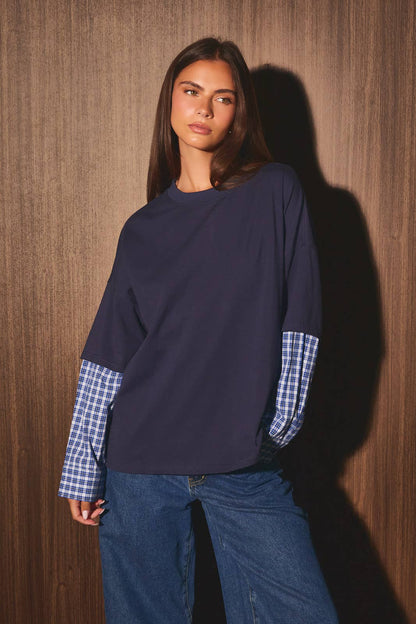 Julissa Contrast Long Sleeve T-Shirt