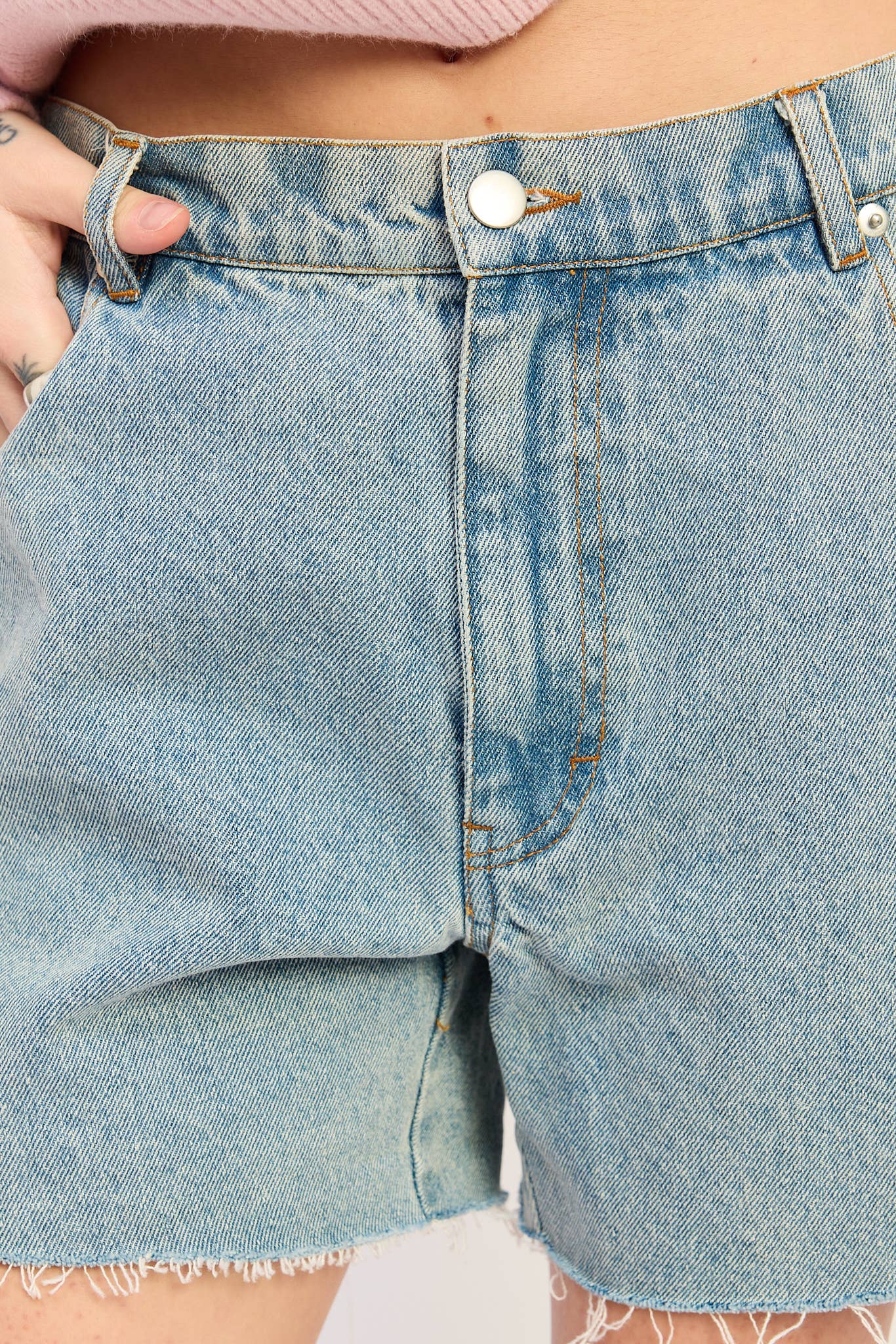 Iris Raw Hem Jean Shorts