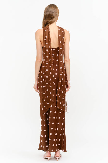 Jan Polka Dot Halter Maxi