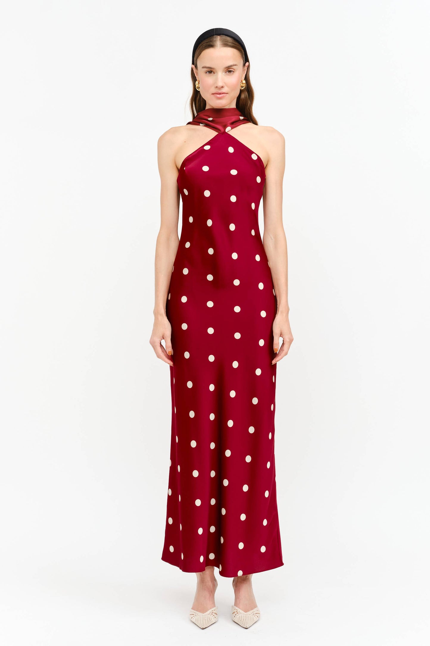 Jan Polka Dot Halter Maxi