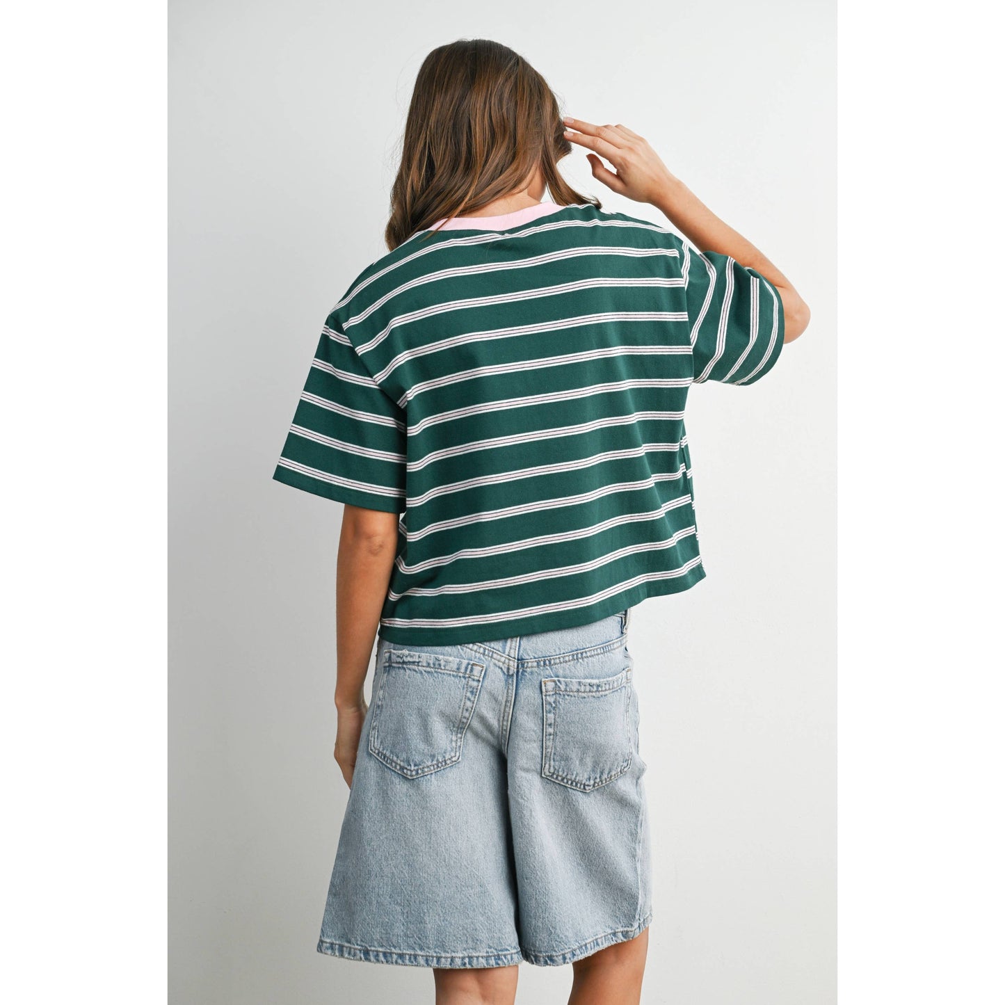 Holden Striped Boxy Cropped T-Shirt