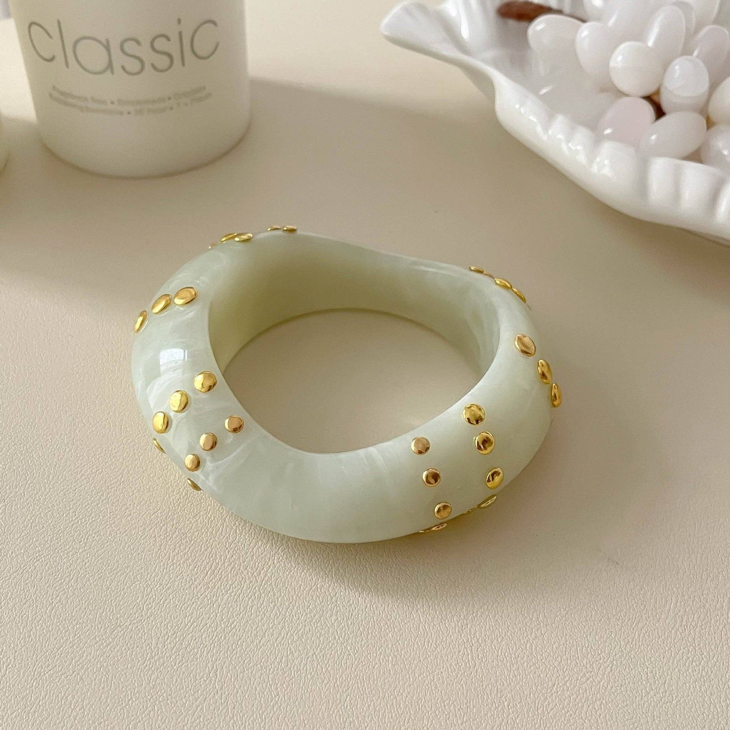 Chunky Studded Resin Bangle Bracelet
