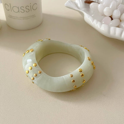 Chunky Studded Resin Bangle Bracelet
