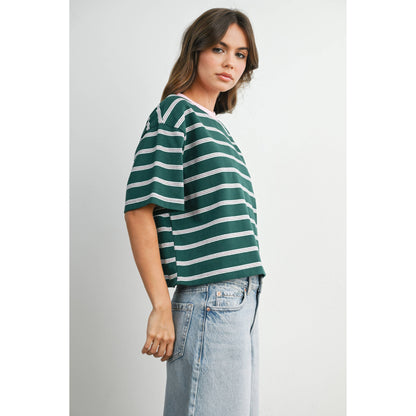 Holden Striped Boxy Cropped T-Shirt