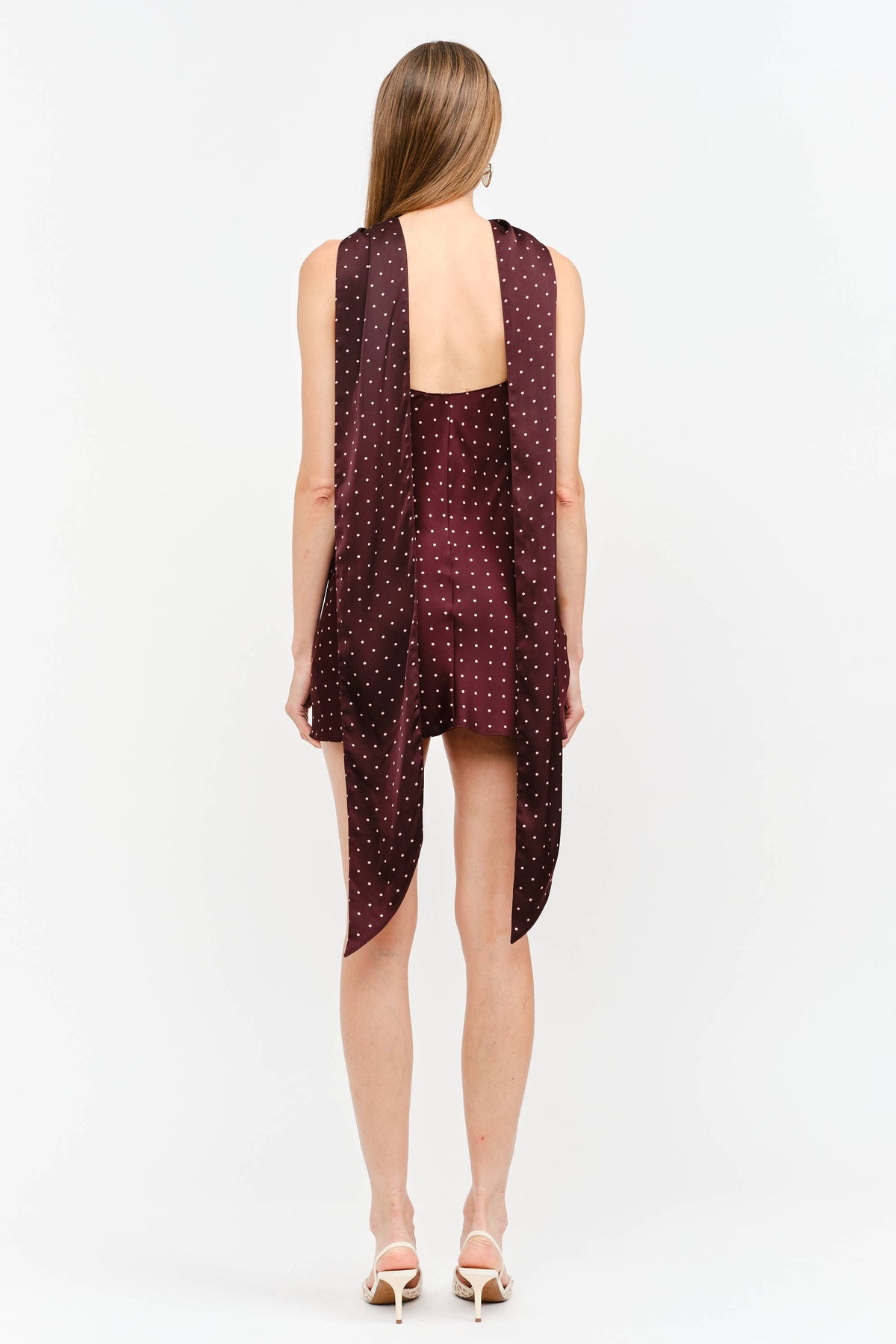 Jenny Polka Dot Halter Mini Dress