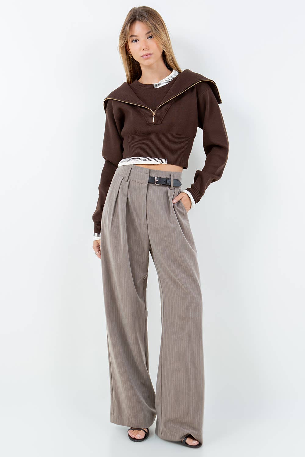 Irina Foldover Zip Sweater