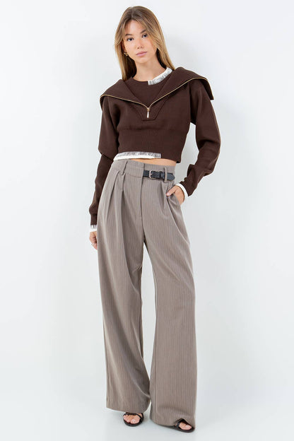 Irina Foldover Zip Sweater