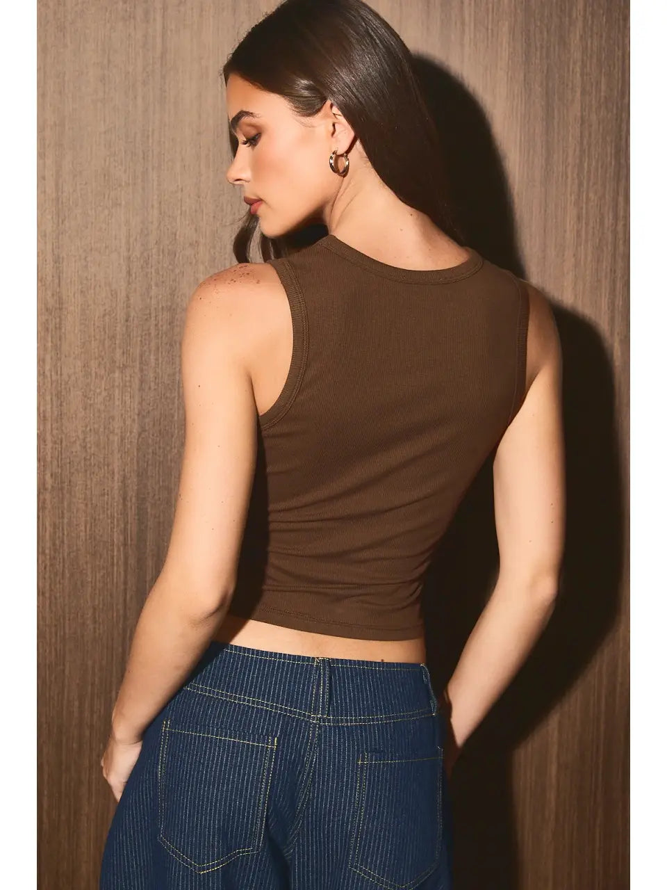 Juno Ribbed Crew Neck Tank Top