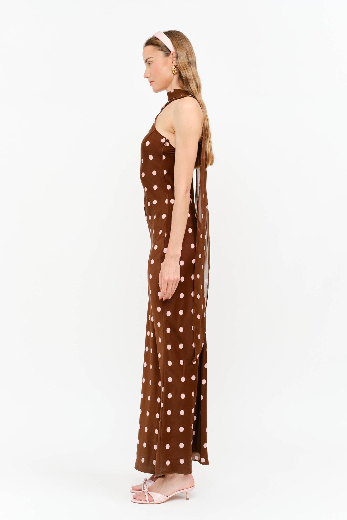 Jan Polka Dot Halter Maxi
