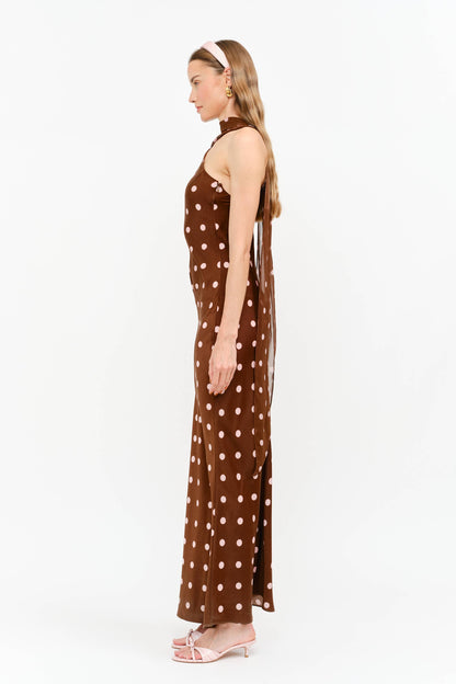 Jan Polka Dot Halter Maxi