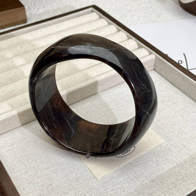 Irregular Acetate Wide Bangle Bracelet