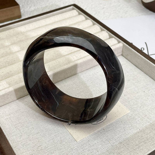 Irregular Acetate Wide Bangle Bracelet