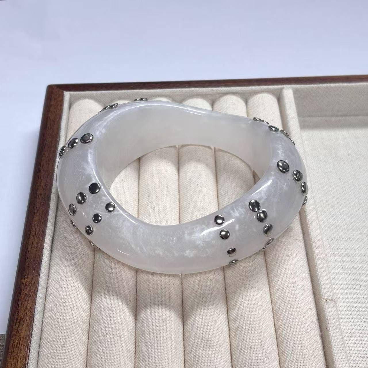 Chunky Studded Resin Bangle Bracelet
