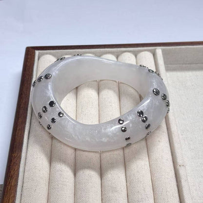Chunky Studded Resin Bangle Bracelet
