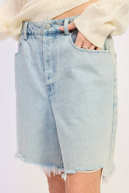 Ivy Distressed Denim Bermuda Shorts