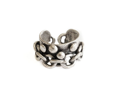 Handmade Brass Ring In Silver Plating